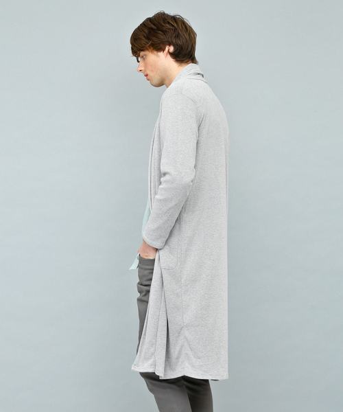 EMMA CLOTHES（エマクローズ）の「TCフライスストレッチロングカーディガン（カーディガン/ボレロ・メンズ・杢グレー/ブラック/ブルーグリーン/チャコール・FREE）」の14枚目の写真