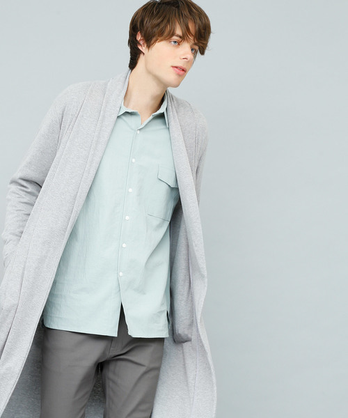 EMMA CLOTHES（エマクローズ）の「TCフライスストレッチロングカーディガン（カーディガン/ボレロ・メンズ・杢グレー/ブラック/ブルーグリーン/チャコール・FREE）」の21枚目の写真
