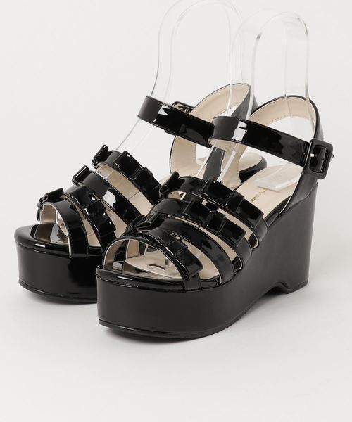 WEGO（ウィゴー）の「WEGO/リボン厚底サンダル（サンダル・レディース・その他1/ブラック/レッド・LARGE/MEDIUM）」の7枚目の写真