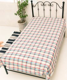 Amina（アミナ）の「【チャイハネ】マドラスチェック織りベッドカバー シングルサイズ（寝具）」