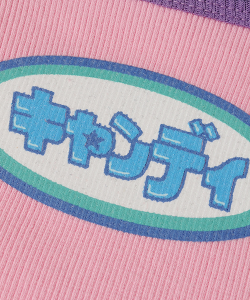 Candy Stripper（キャンディストリッパー）の「FANCY LOGO RIB トップス（Tシャツ/カットソー・レディース・オフホワイト/ブラック/ピンク・2）」の7枚目の写真