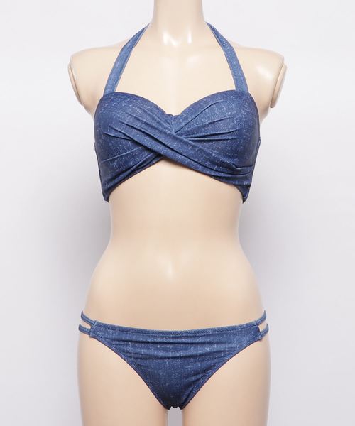 KOBE LETTUCE(コウベレタス)の「ツイストデザインバックレースアップバンドゥービキニ(水着・レディース・ブラック/カーキ/ブルー系その他/ブラック系その他/その他・FREE)」の5枚目の写真