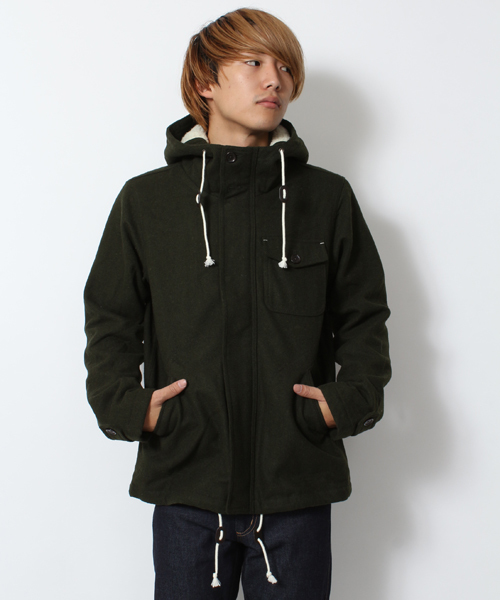 WEGO（ウィゴー）の「WEGO/メルトンフーデットブルゾン（ブルゾン・メンズ・グレー/カーキ/ネイビー・SMALL/MEDIUM/LARGE）」の3枚目の写真