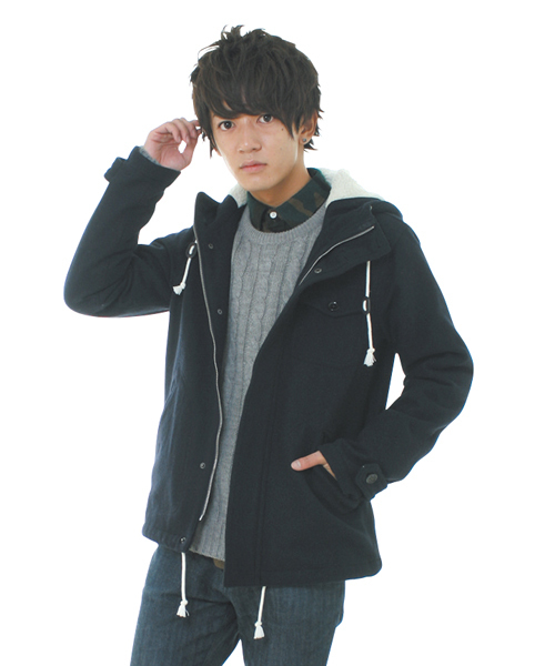 WEGO（ウィゴー）の「WEGO/メルトンフーデットブルゾン（ブルゾン・メンズ・グレー/カーキ/ネイビー・SMALL/MEDIUM/LARGE）」の21枚目の写真