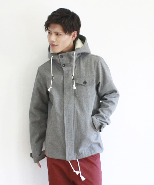 WEGO（ウィゴー）の「WEGO/メルトンフーデットブルゾン（ブルゾン・メンズ・グレー/ネイビー/カーキ・LARGE/MEDIUM/SMALL/X-LARGE）」の2枚目の写真