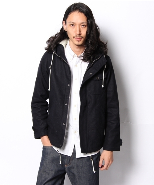 WEGO（ウィゴー）の「WEGO/メルトンフーデットブルゾン（ブルゾン・メンズ・グレー/カーキ/ネイビー・SMALL/MEDIUM/LARGE）」の7枚目の写真