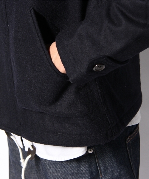 WEGO（ウィゴー）の「WEGO/メルトンフーデットブルゾン（ブルゾン・メンズ・グレー/カーキ/ネイビー・SMALL/MEDIUM/LARGE）」の9枚目の写真