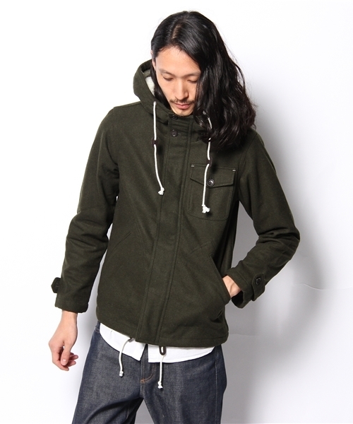 WEGO（ウィゴー）の「WEGO/メルトンフーデットブルゾン（ブルゾン・メンズ・グレー/カーキ/ネイビー・SMALL/MEDIUM/LARGE）」の22枚目の写真