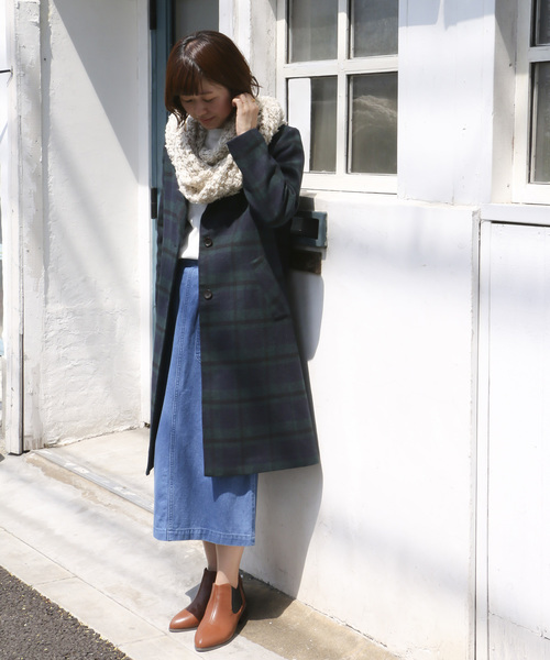 LBC（エルビーシー）の「ヘチマカラーコート（チェスターコート・レディース・グリーン/オレンジ・M/L）」の2枚目の写真