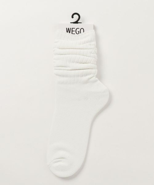 WEGO(ウィゴー)の「WEGO/クシュクシュソックス(ソックス/靴下・レディース・ホワイト/ブラック/ダークグリーン/ネイビー/グレー/キャメル/ワイン・FREE)」の2枚目の写真
