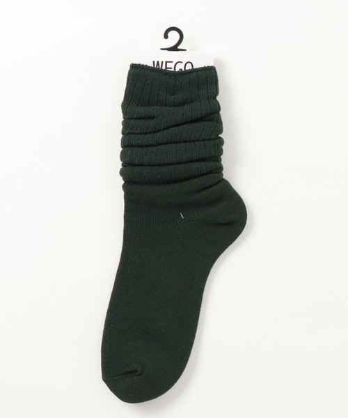 WEGO(ウィゴー)の「WEGO/クシュクシュソックス(ソックス/靴下・レディース・ホワイト/ブラック/ダークグリーン/ネイビー/グレー/キャメル/ワイン・FREE)」の1枚目の写真