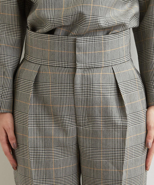 green label relaxing(グリーンレーベルリラクシング)の「FM ハイウエスト センタープレス パンツ チェック ◆(その他パンツ・レディース・ブラウン/グレー/ネイビー・40/38/36/34)」の14枚目の写真