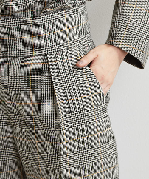 green label relaxing(グリーンレーベルリラクシング)の「FM ハイウエスト センタープレス パンツ チェック ◆(その他パンツ・レディース・ブラウン/グレー/ネイビー・40/38/36/34)」の4枚目の写真