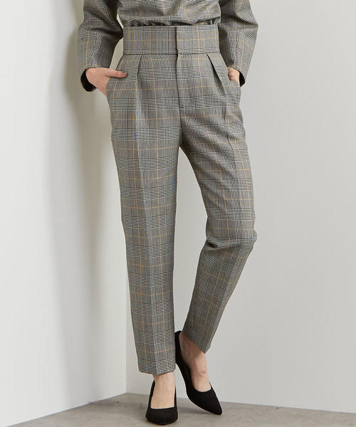 green label relaxing(グリーンレーベルリラクシング)の「FM ハイウエスト センタープレス パンツ チェック ◆(その他パンツ・レディース・ブラウン/グレー/ネイビー・40/38/36/34)」の13枚目の写真