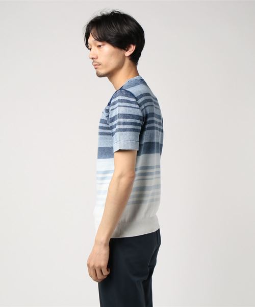 GOSTAR DE FUGA(ゴスタール ジフーガ)の「インディゴボーダーニットTシャツ(ニット/セーター・メンズ・ブルー・M/L)」の6枚目の写真