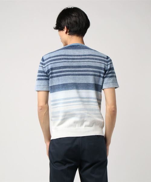 GOSTAR DE FUGA(ゴスタール ジフーガ)の「インディゴボーダーニットTシャツ(ニット/セーター・メンズ・ブルー・M/L)」の7枚目の写真