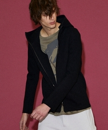 OURET | 硫化染ドビーストレッチ フードＺＩＰブルゾン(パーカー)