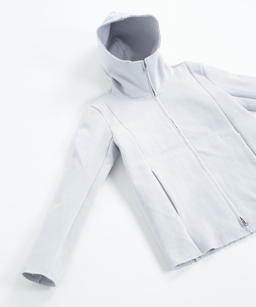 OURET（オーレット）の「硫化染ドビーストレッチ フードＺＩＰブルゾン（パーカー・メンズ・ホワイト系その他/ブラック/グリーン系その他・1/2/3）」の4枚目の写真