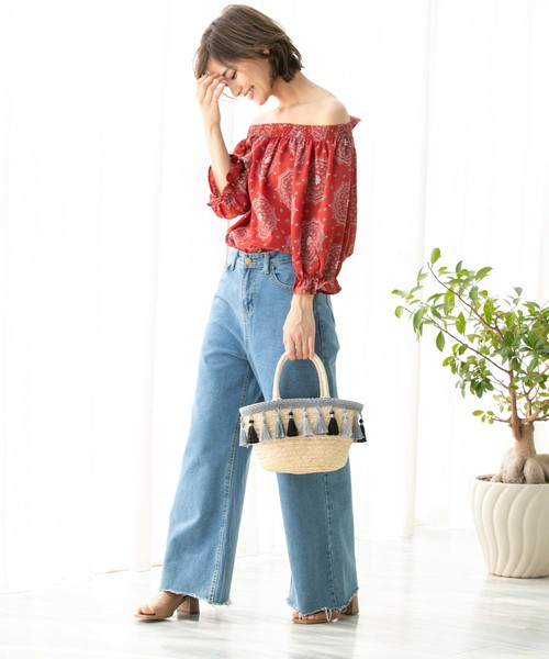 Edit Sheen(エディットシーン)の「フリンジかごバッグ(かごバッグ・レディース・ブラック/ブルー/レッド・FREE)」の16枚目の写真