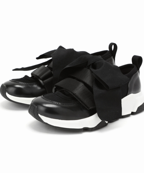 Casselini(キャセリーニ)の「2wayリボンスニーカー(スニーカー・レディース・ブラック/パープル/ブルー/アイボリー・S/M/L)」の3枚目の写真