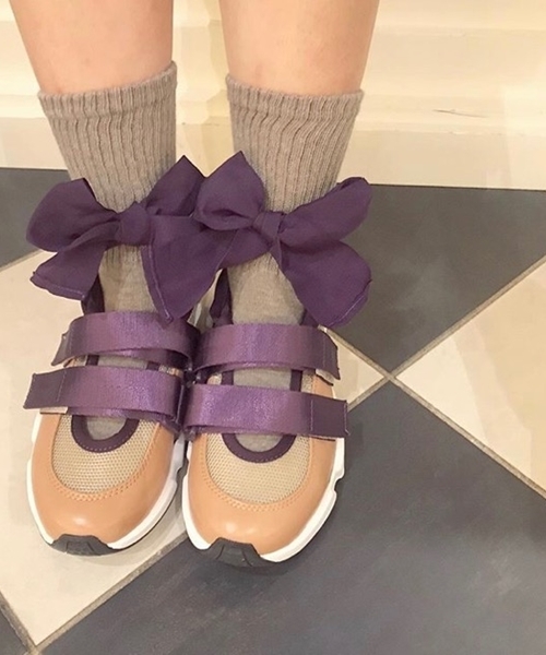 Casselini(キャセリーニ)の「2wayリボンスニーカー(スニーカー・レディース・ブラック/パープル/ブルー/アイボリー・S/M/L)」の19枚目の写真