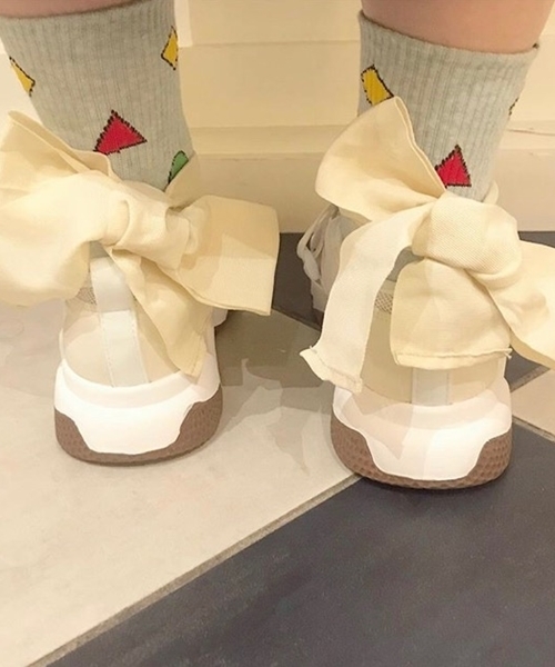 Casselini(キャセリーニ)の「2wayリボンスニーカー(スニーカー・レディース・ブラック/パープル/ブルー/アイボリー・S/M/L)」の20枚目の写真