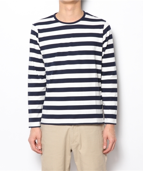 BEAMS（ビームス）の「○BEAMS / 40双糸 1インチ ボーダーカットソー（Tシャツ/カットソー・メンズ・イエロー/グリーン/ネイビー・MEDIUM/SMALL/X-LARGE/LARGE）」の4枚目の写真