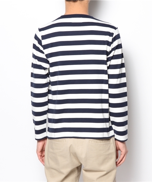 BEAMS（ビームス）の「○BEAMS / 40双糸 1インチ ボーダーカットソー（Tシャツ/カットソー・メンズ・イエロー/グリーン/ネイビー・MEDIUM/SMALL/X-LARGE/LARGE）」の9枚目の写真