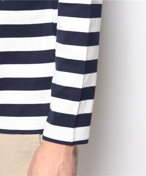 BEAMS（ビームス）の「○BEAMS / 40双糸 1インチ ボーダーカットソー（Tシャツ/カットソー・メンズ・イエロー/グリーン/ネイビー・MEDIUM/SMALL/X-LARGE/LARGE）」の11枚目の写真