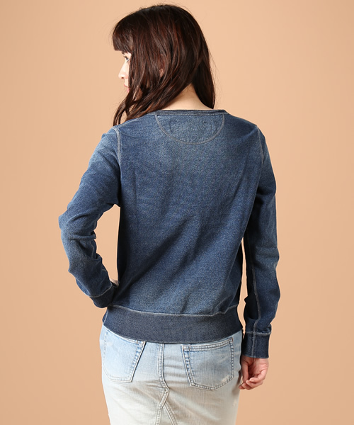 goa(ゴア)の「インディゴ裏毛 プルオーバー(Tシャツ/カットソー・レディース・ブルー/インディゴブルー・FREE)」の4枚目の写真