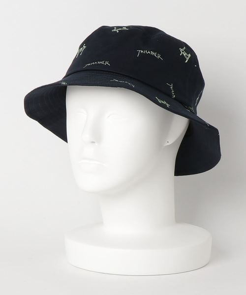 THRASHER（スラッシャー）の「【THRASHER / スラッシャー】GONZ ツイルバケットハット 19TH-H03（ハット・メンズ・ブラック/ネイビー・FREE）」の4枚目の写真