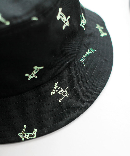 THRASHER（スラッシャー）の「【THRASHER / スラッシャー】GONZ ツイルバケットハット 19TH-H03（ハット・メンズ・ブラック/ネイビー・FREE）」の7枚目の写真