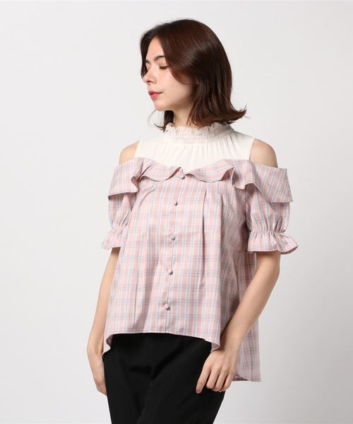 ブラウス シャツ フラップボクシーシャツ レディース axes femme POETIQUE（アクシーズファムポエティック）の