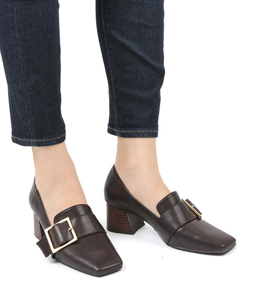 RANDA(ランダ)の「CAMILLE BIS RANDA/スクエアトゥシューズ(ドレスシューズ・レディース・ブラック/ダークブラウン・LL/S/M/L)」の1枚目の写真