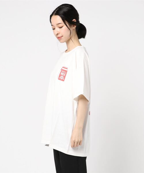VIBGYOR Women（ヴィブジョー　ウィメン）の「【six mouse】MILKプリントTシャツ（Tシャツ/カットソー・レディース・ホワイト/グリーン/ラベンダー/イエロー・FREE）」の9枚目の写真