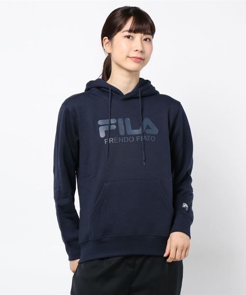 FILA(フィラ)の「FILA/フィラ ワンポイント ロゴ刺繍 プルパーカー ビッグシルエット スウェット パーカー フ―ディ 裏起毛(パーカー・レディース・ホワイト/ブラック/ネイビー/杢グレー・M/L)」の4枚目の写真
