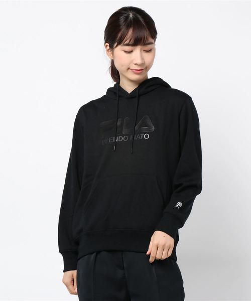 FILA(フィラ)の「FILA/フィラ ワンポイント ロゴ刺繍 プルパーカー ビッグシルエット スウェット パーカー フ―ディ 裏起毛(パーカー・レディース・ホワイト/ブラック/ネイビー/杢グレー・M/L)」の2枚目の写真