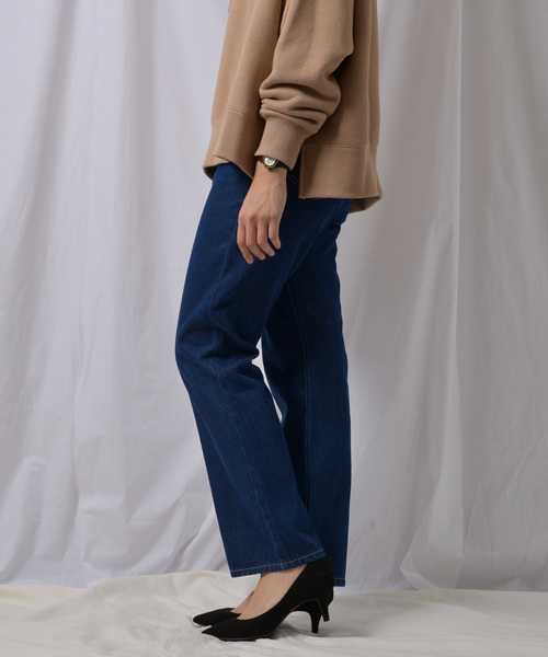 Ambre Neige（アンブルネージュ）の「ストレートデニム【WEB/EC限定商品】（デニムパンツ・レディース・ネイビー/サックスブルー・SMALL/MEDIUM/LARGE）」の15枚目の写真