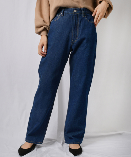 Ambre Neige（アンブルネージュ）の「ストレートデニム【WEB/EC限定商品】（デニムパンツ・レディース・ネイビー/サックスブルー・SMALL/MEDIUM/LARGE）」の19枚目の写真