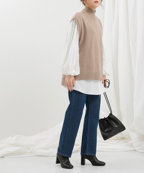 Ambre Neige（アンブルネージュ）の「ストレートデニム【WEB/EC限定商品】（デニムパンツ・レディース・ネイビー/サックスブルー・SMALL/MEDIUM/LARGE）」の10枚目の写真