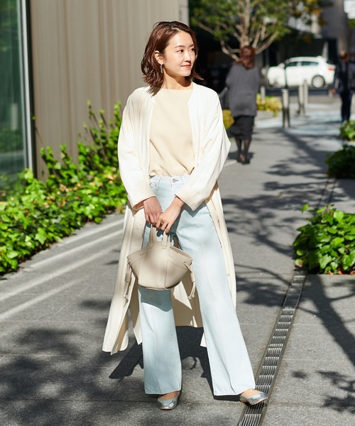 DouDou(ドゥドゥ)の「ドルマンロングコート(ステンカラーコート・レディース・オフホワイト/カーキ/ブルー・FREE)」の21枚目の写真