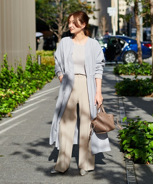 DouDou(ドゥドゥ)の「ドルマンロングコート(ステンカラーコート・レディース・オフホワイト/カーキ/ブルー・FREE)」の16枚目の写真