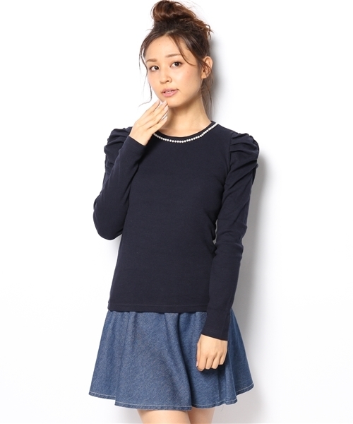 Chico（チコ）の「パールテレコロンT（Tシャツ/カットソー・レディース・グレー/ネイビー/ブラック/ホワイト/グリーン・FREE）」の16枚目の写真