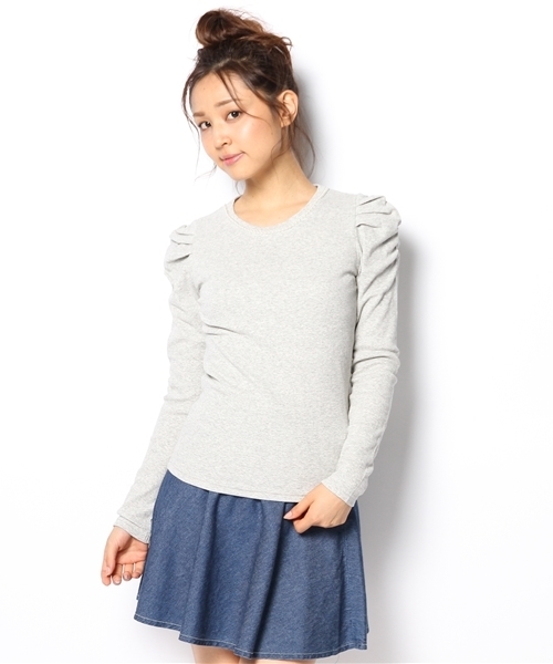 Chico（チコ）の「パールテレコロンT（Tシャツ/カットソー・レディース・グレー/ネイビー/ブラック/ホワイト/グリーン・FREE）」の4枚目の写真