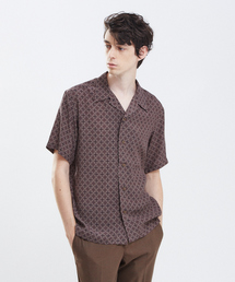 【Recency of Mine】ヴィスコース モザイクプリント 半袖 シャツ