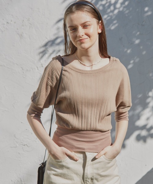 VANNIE U（ヴァニーユー）の「バックオープンカットソー（Tシャツ/カットソー・レディース・ライトホワイト/モカ/ベージュ・FREE）」の18枚目の写真