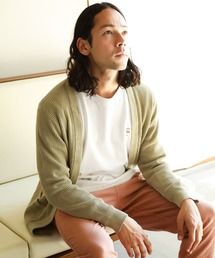 コットンリネンフェイドラップカーディガン