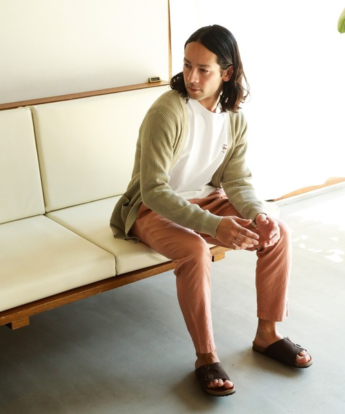 BAYFLOW(ベイフロー)の「コットンリネンフェイドラップカーディガン(カーディガン/ボレロ・メンズ・ベージュ/アクア/ピンク・MEDIUM/LARGE)」の4枚目の写真