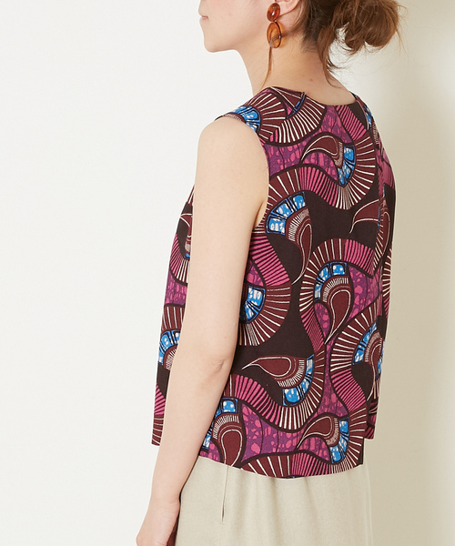 Liesse(リエス)の「アフリカンプリントブラウス(シャツ/ブラウス・レディース・ピンク/グリーン・FREE)」の7枚目の写真