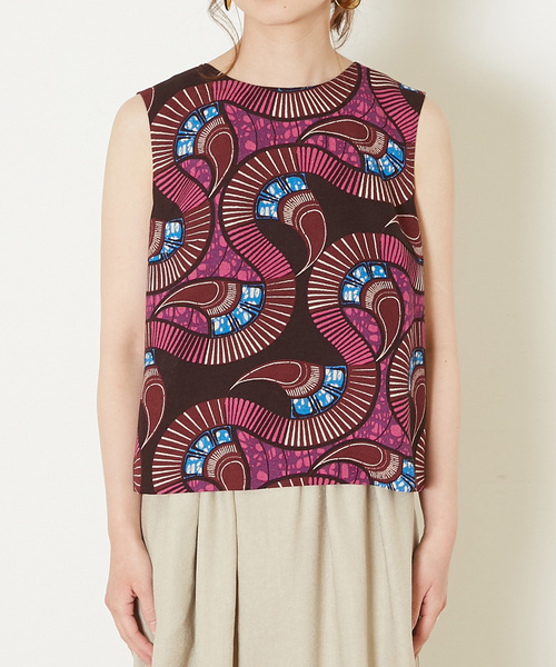 Liesse(リエス)の「アフリカンプリントブラウス(シャツ/ブラウス・レディース・ピンク/グリーン・FREE)」の8枚目の写真